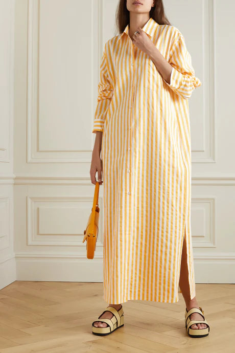 Women's Rayon Blend Long-Sleeve Cala Shirt Dress